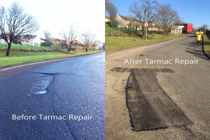 before after tarmac repair entry curve