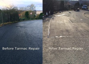 before after tarmac repairs front